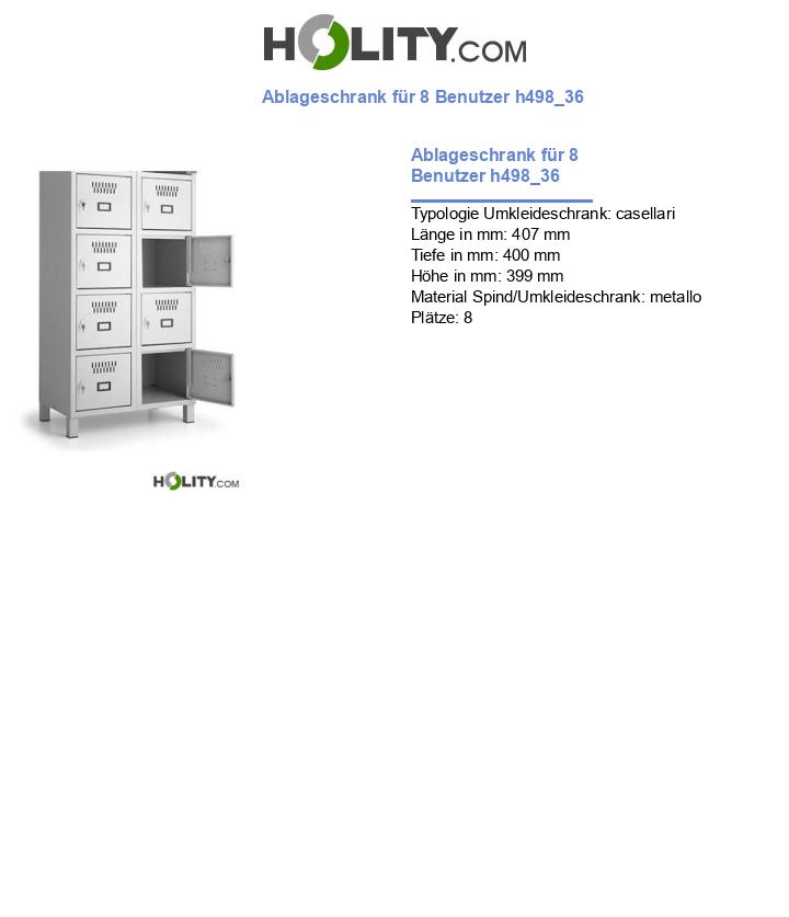 Ablageschrank für 8 Benutzer h498_36