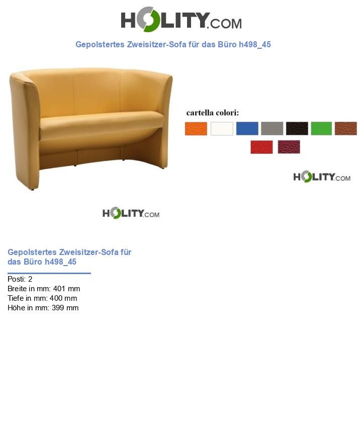 Gepolstertes Zweisitzer-Sofa für das Büro h498_45