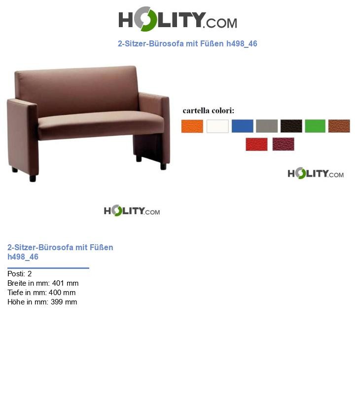 2-Sitzer-Bürosofa mit Füßen h498_46