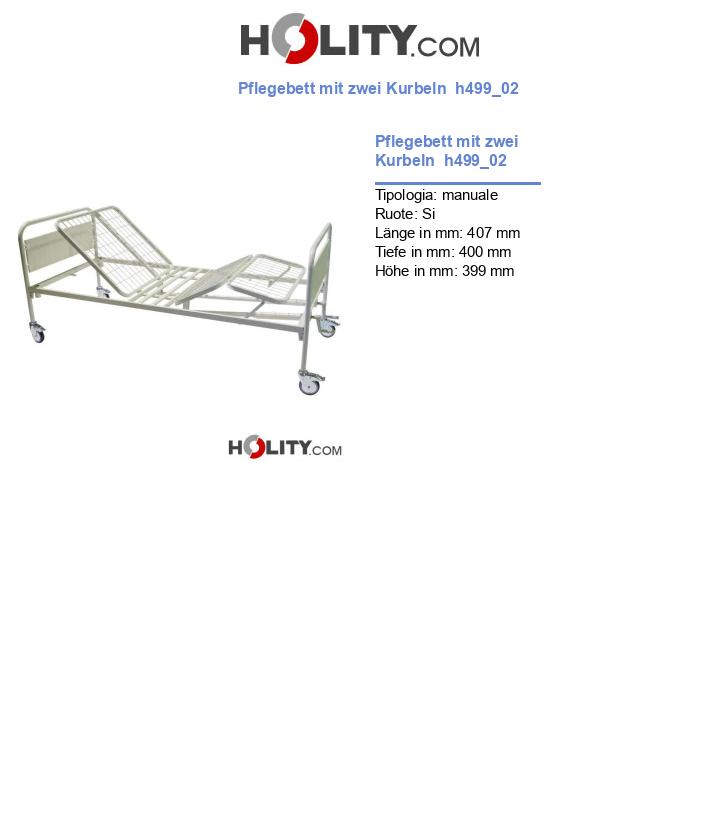 Pflegebett mit zwei Kurbeln  h499_02