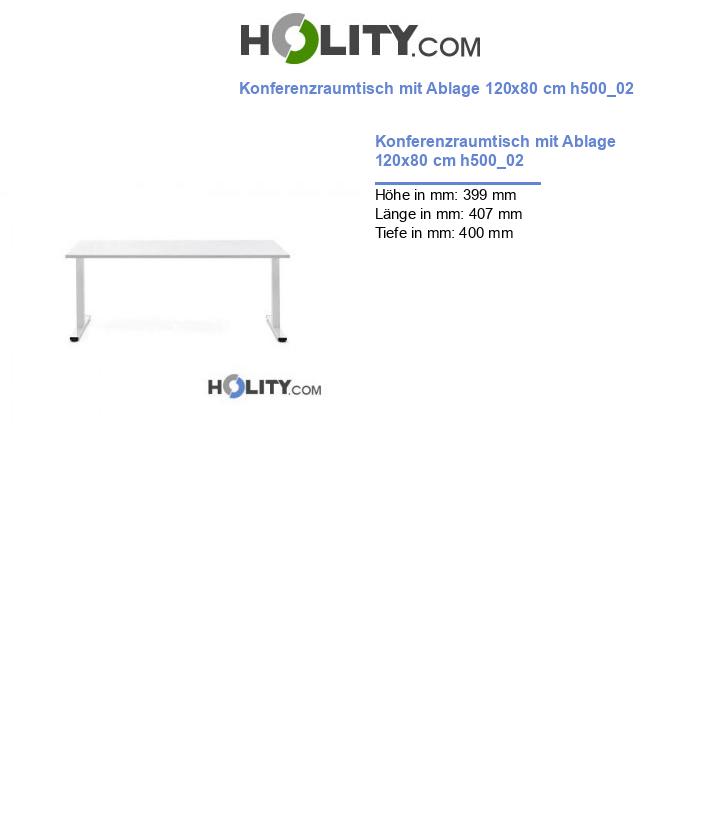Konferenzraumtisch mit Ablage 120x80 cm h500_02