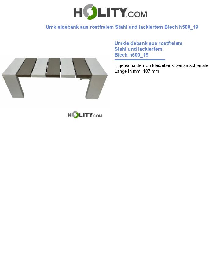 Umkleidebank aus rostfreiem Stahl und lackiertem Blech h500_19