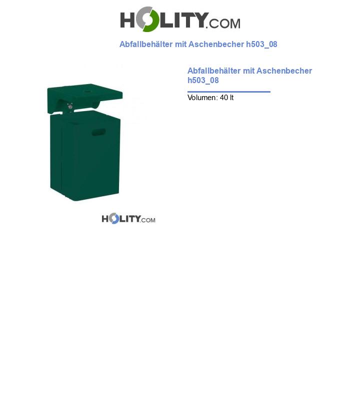 Abfallbehälter mit Aschenbecher h503_08