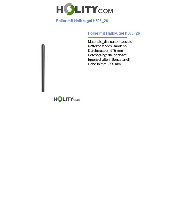 Poller mit Halbkugel h503_26