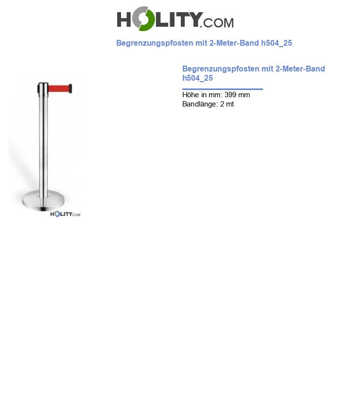 Begrenzungspfosten mit 2-Meter-Band h504_25