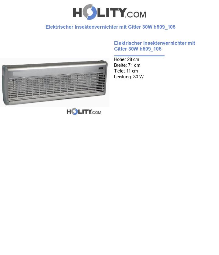 Elektrischer Insektenvernichter mit Gitter 30W h509_105