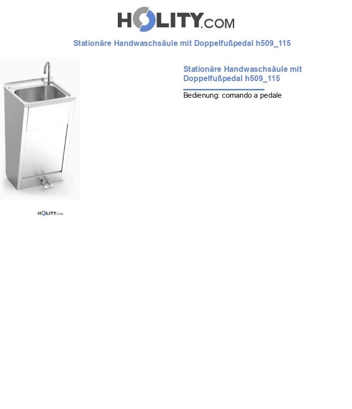 Stationäre Handwaschsäule mit Doppelfußpedal h509_115