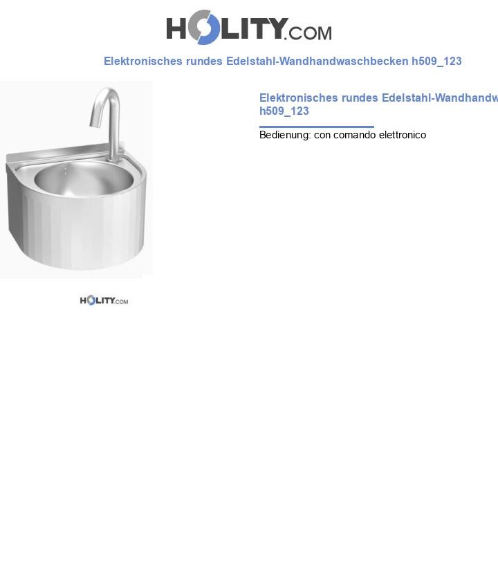 Elektronisches rundes Edelstahl-Wandhandwaschbecken h509_123