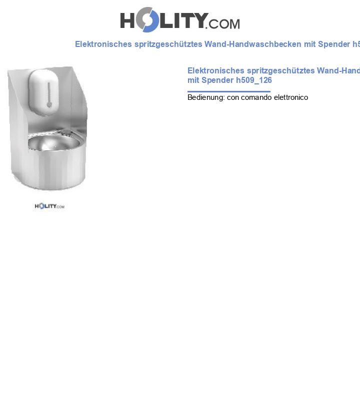 Elektronisches spritzgeschütztes Wand-Handwaschbecken mit Spender h509_126