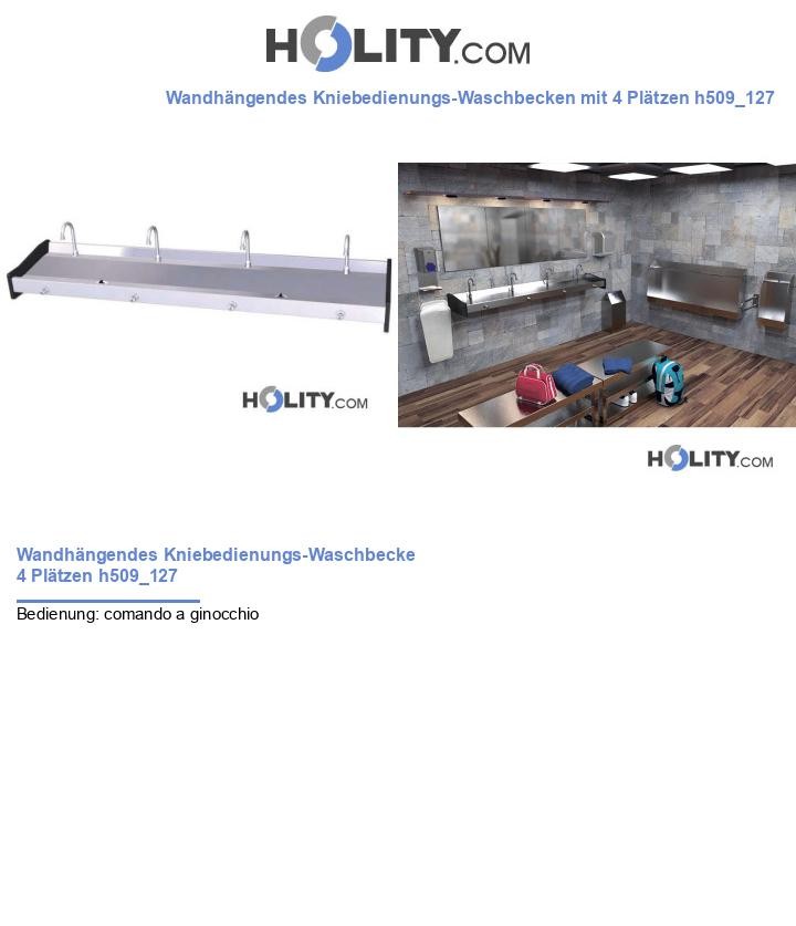 Wandhängendes Kniebedienungs-Waschbecken mit 4 Plätzen h509_127