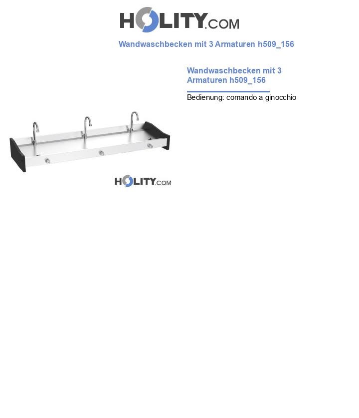 Wandwaschbecken mit 3 Armaturen h509_156