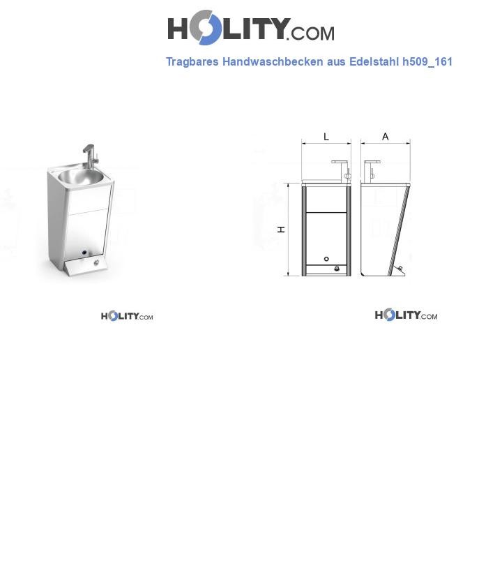 Tragbares Handwaschbecken aus Edelstahl h509_161