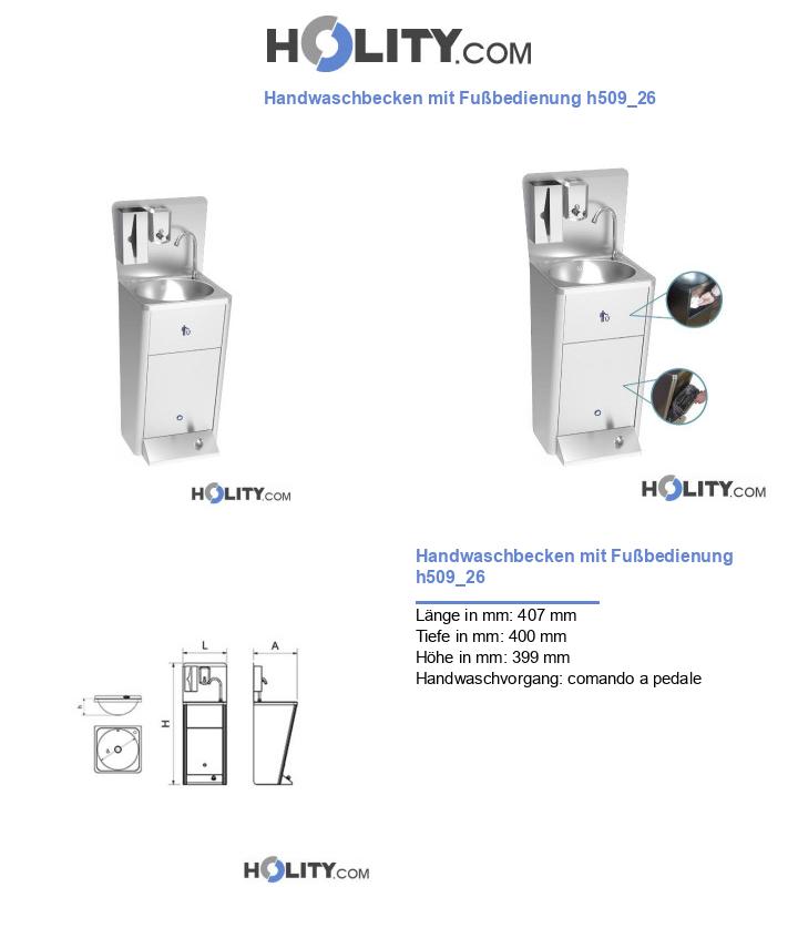 Handwaschbecken mit Fußbedienung h509_26