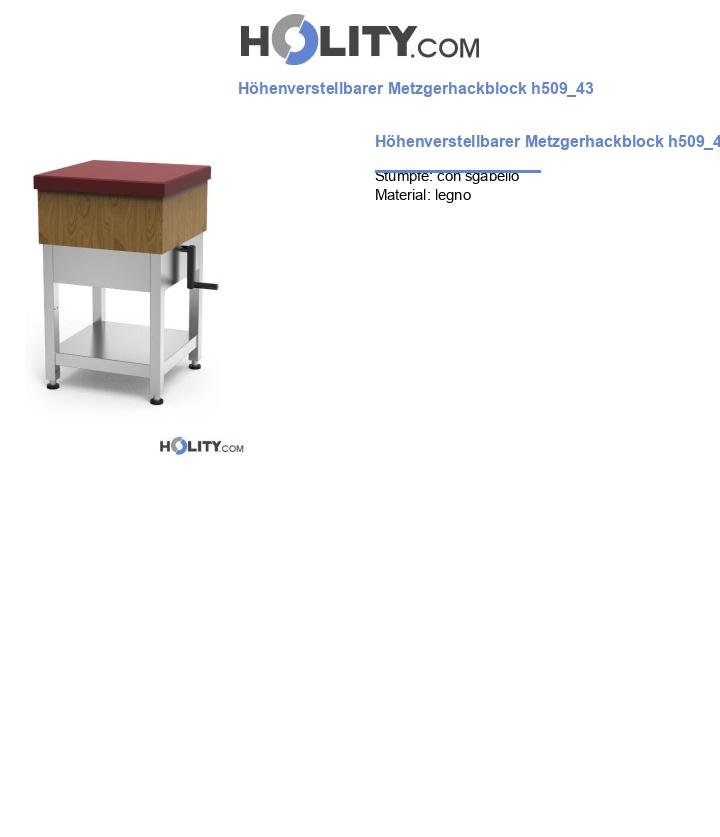 Höhenverstellbarer Metzgerhackblock h509_43