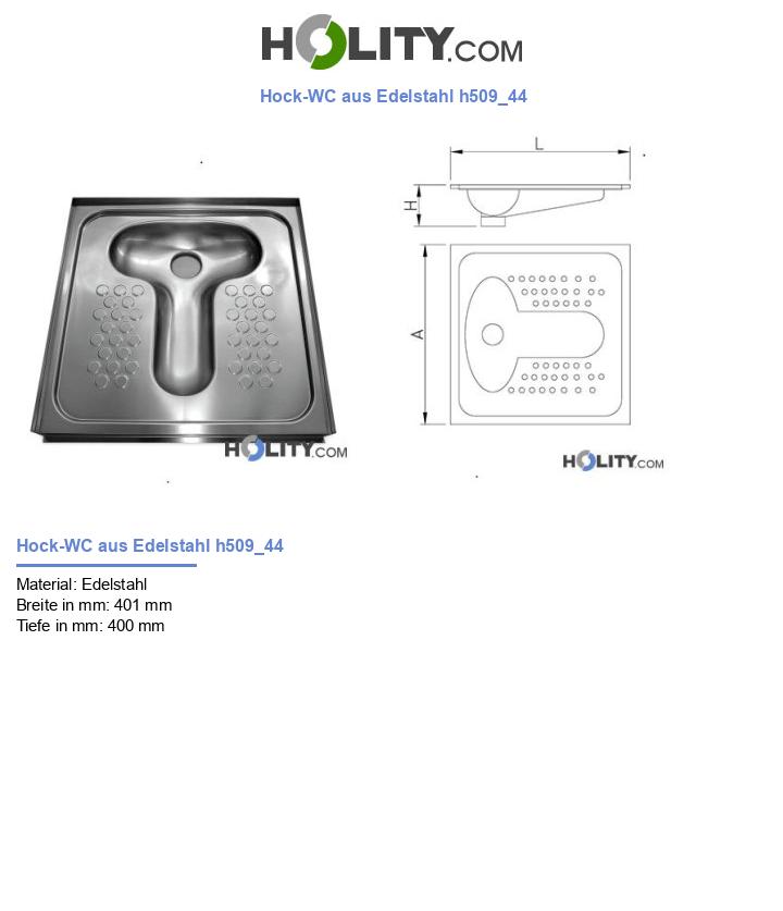 Hock-WC aus Edelstahl h509_44