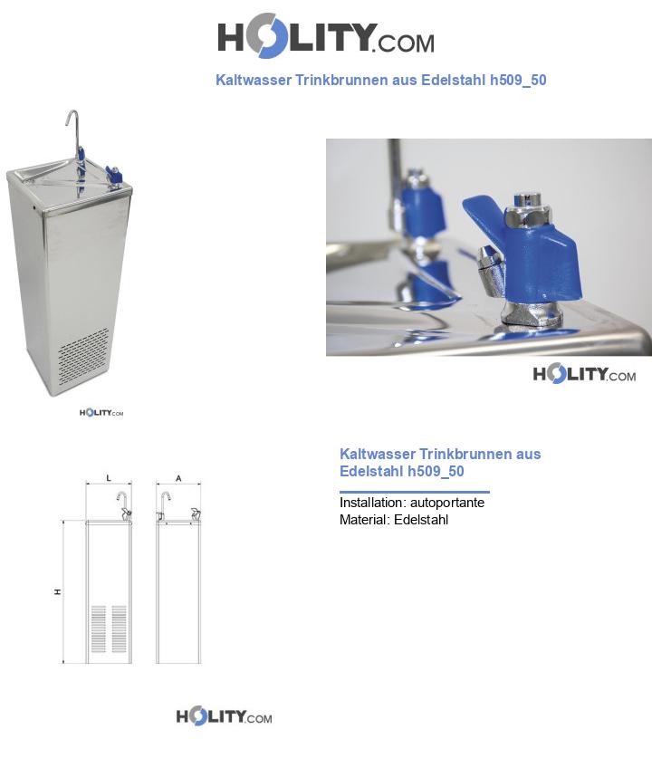 Kaltwasser Trinkbrunnen aus Edelstahl h509_50