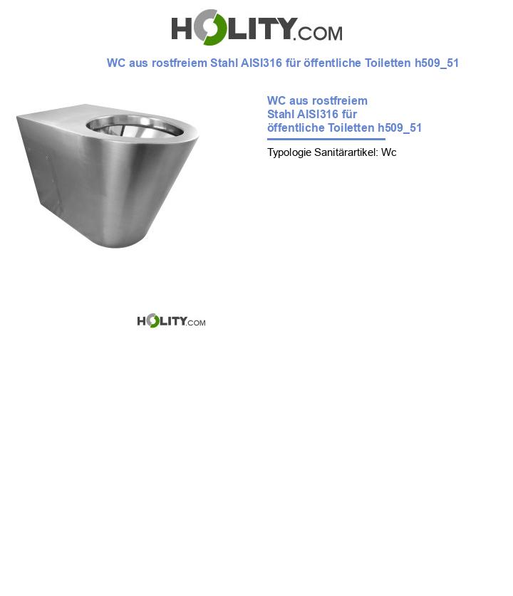 WC aus rostfreiem Stahl AISI316 für öffentliche Toiletten h509_51