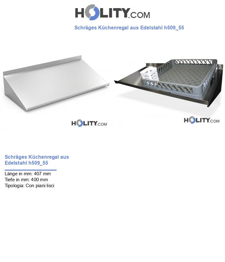 Schräges Küchenregal aus Edelstahl h509_55
