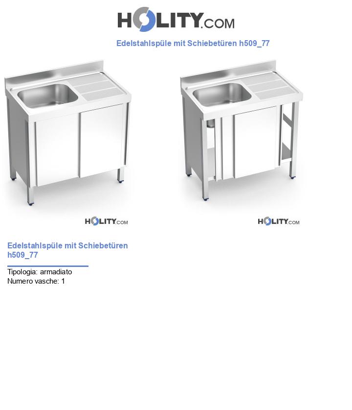 Edelstahlspüle mit Schiebetüren h509_77