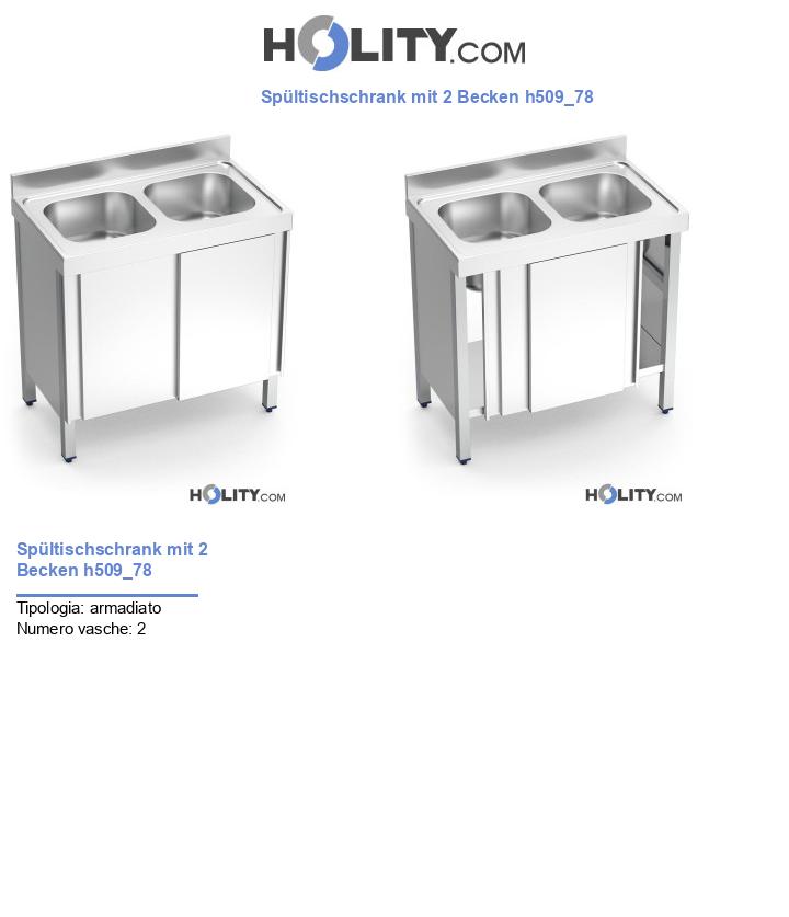 Spültischschrank mit 2 Becken h509_78