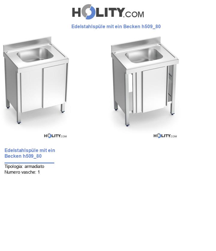 Edelstahlspüle mit ein Becken h509_80