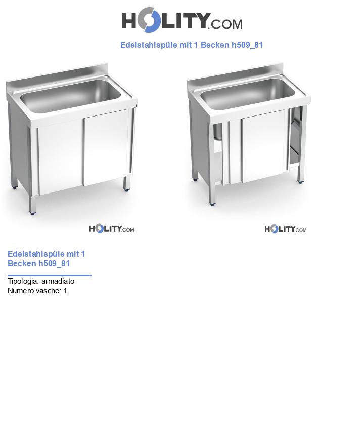 Edelstahlspüle mit 1 Becken h509_81