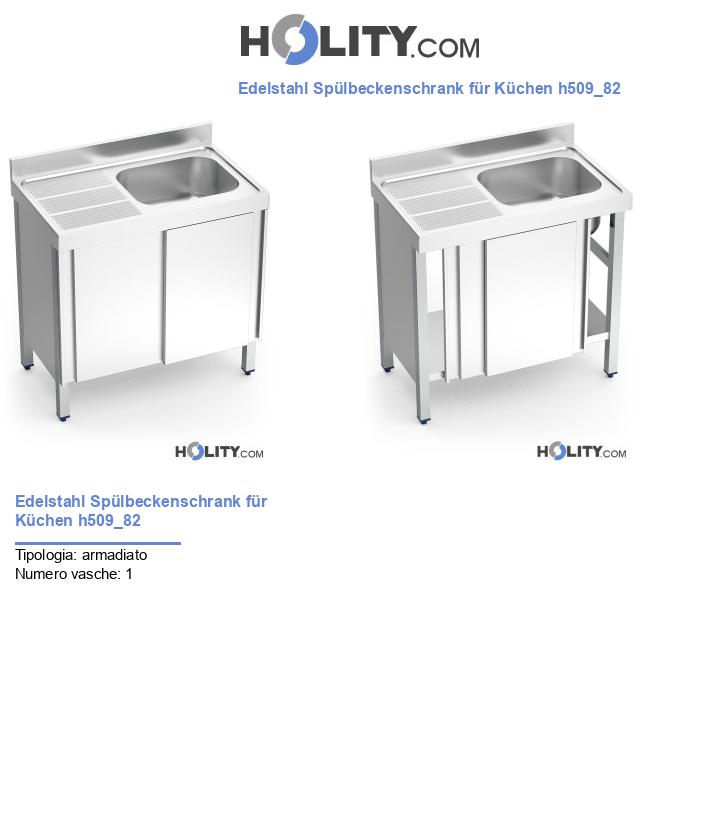 Edelstahl Spülbeckenschrank für Küchen h509_82