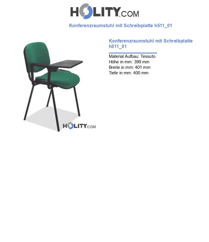 Konferenzraumstuhl mit Schreibplatte h511_01