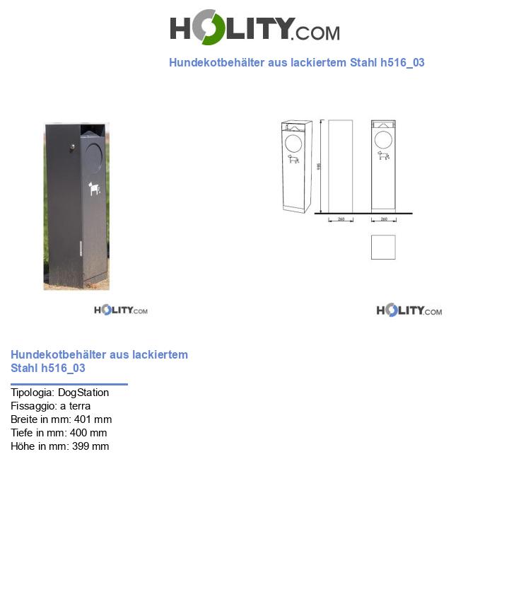 Hundekotbehälter aus lackiertem Stahl h516_03