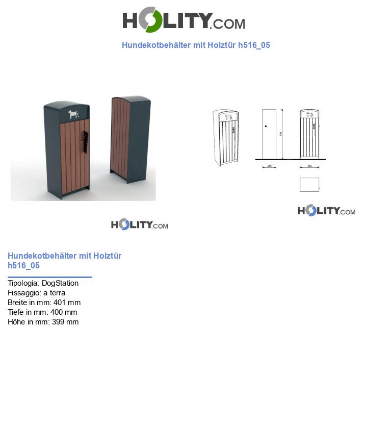 Hundekotbehälter mit Holztür h516_05