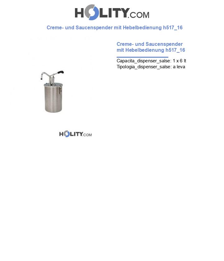 Creme- und Saucenspender mit Hebelbedienung h517_16