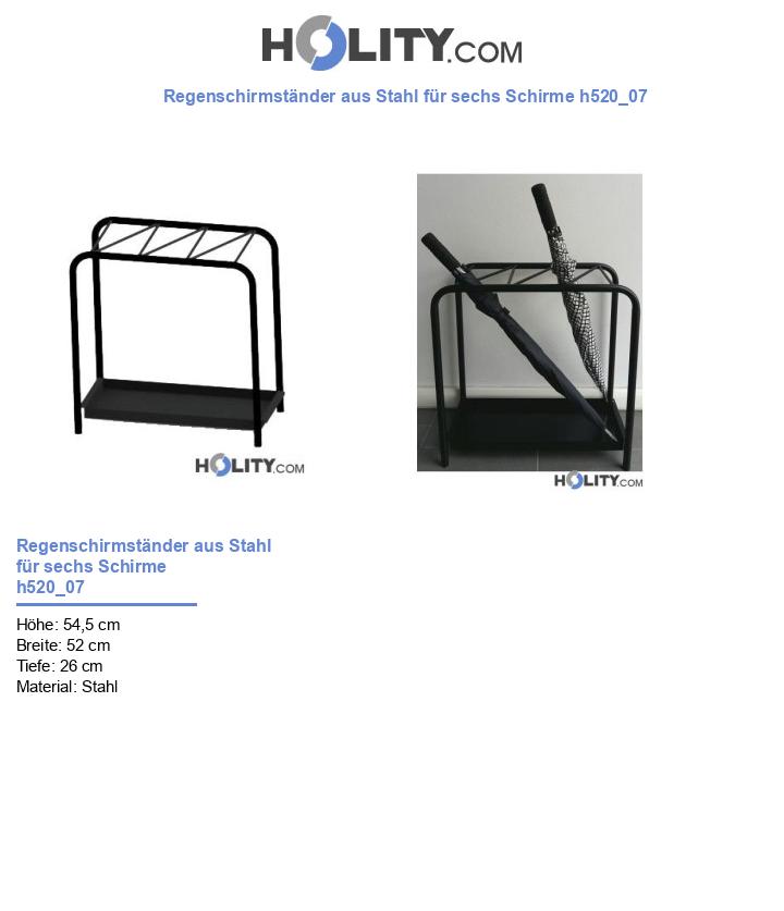 Regenschirmständer aus Stahl für sechs Schirme h520_07