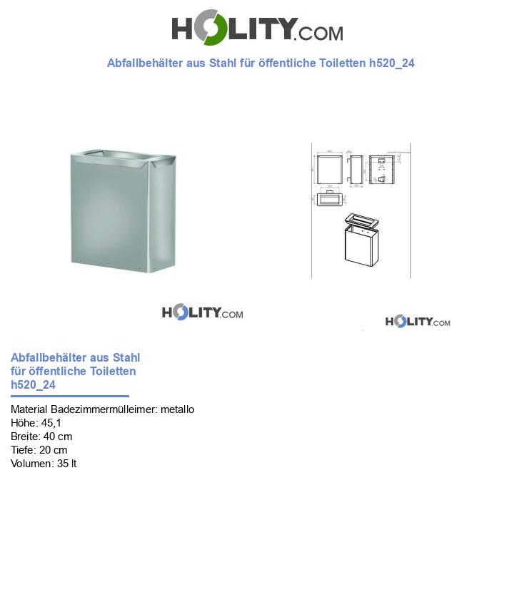 Abfallbehälter aus Stahl für öffentliche Toiletten h520_24
