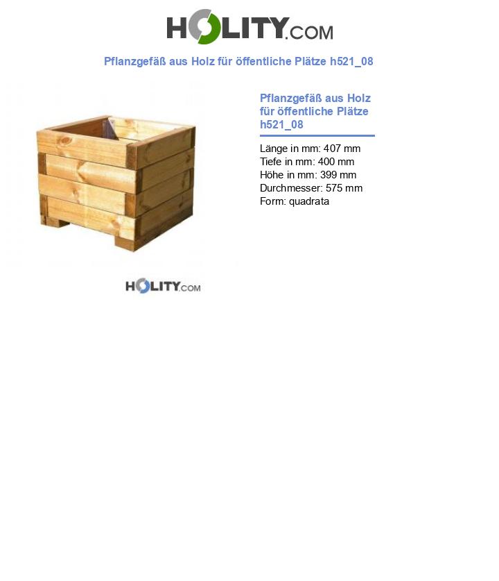 Pflanzgefäß aus Holz für öffentliche Plätze h521_08