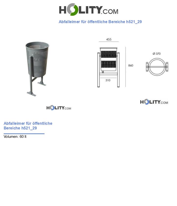 Abfalleimer für öffentliche Bereiche h521_29