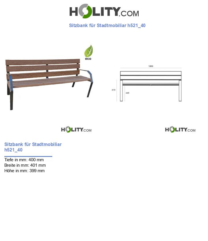 Sitzbank für Stadtmobiliar h521_40