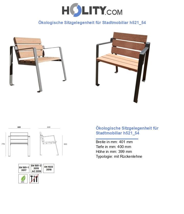 Ökologische Sitzgelegenheit für Stadtmobiliar h521_54