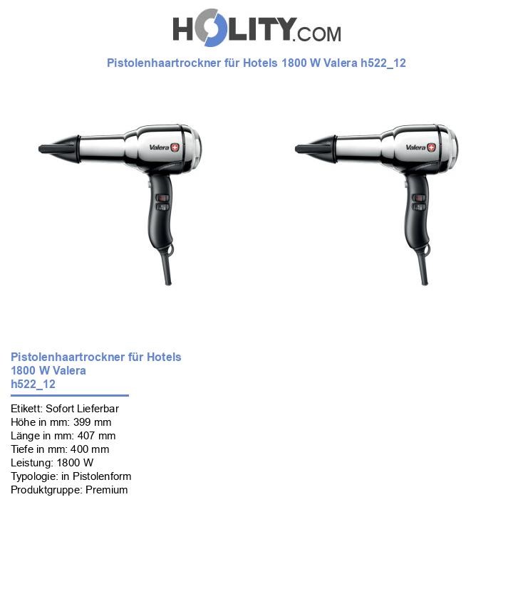 Pistolenhaartrockner für Hotels 1800 W Valera h522_12