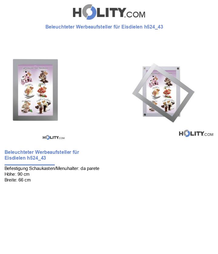 Beleuchteter Werbeaufsteller für Eisdielen h524_43