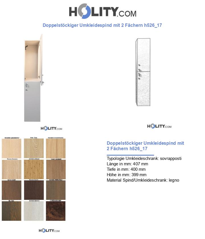 Doppelstöckiger Umkleidespind mit 2 Fächern h526_17