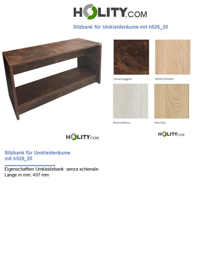 Sitzbank für Umkleideräume mit h526_20