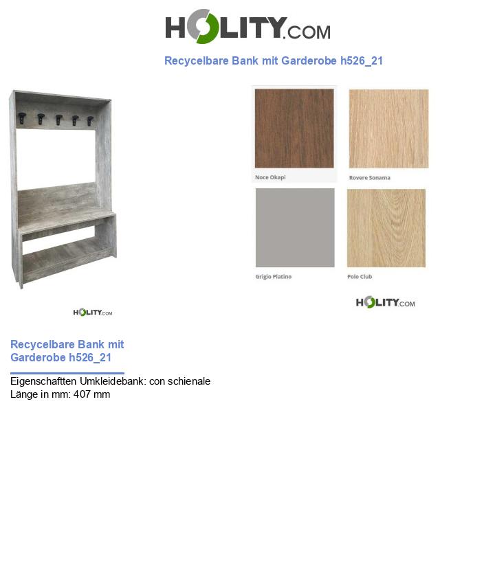 Recycelbare Bank mit Garderobe h526_21