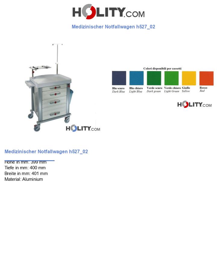 Medizinischer Notfallwagen mit 5 Schubladen h527_02