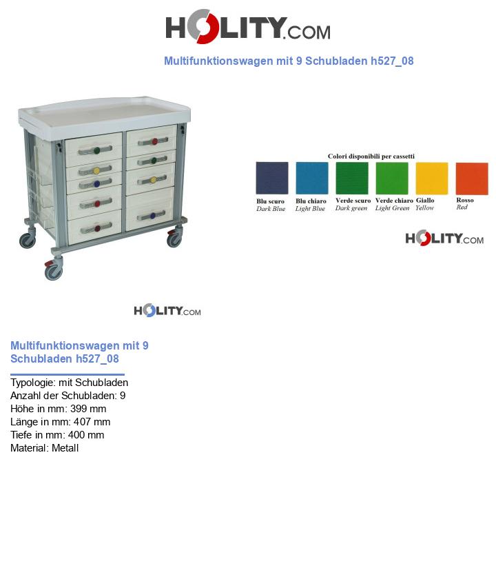 Multifunktionswagen mit 9 Schubladen h527_08