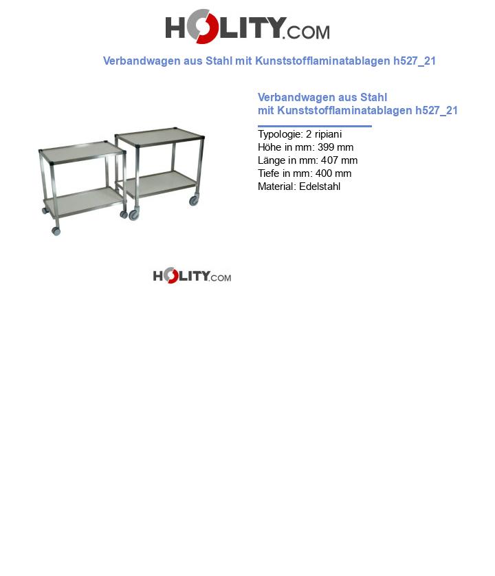 Verbandwagen aus Stahl mit Kunststofflaminatablagen h527_21