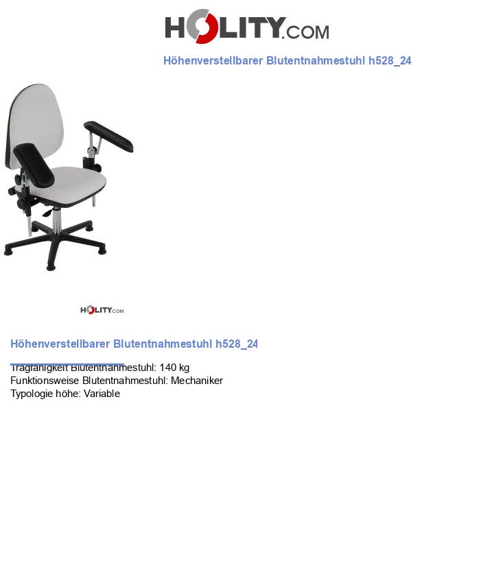 Höhenverstellbarer Blutentnahmestuhl h528_24