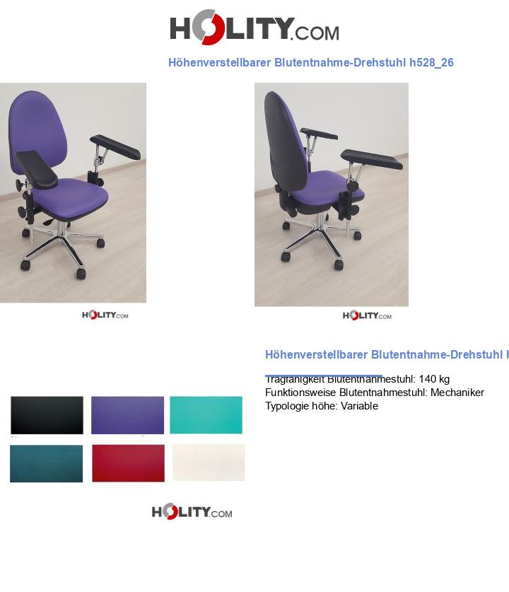 Höhenverstellbarer Blutentnahme-Drehstuhl h528_26