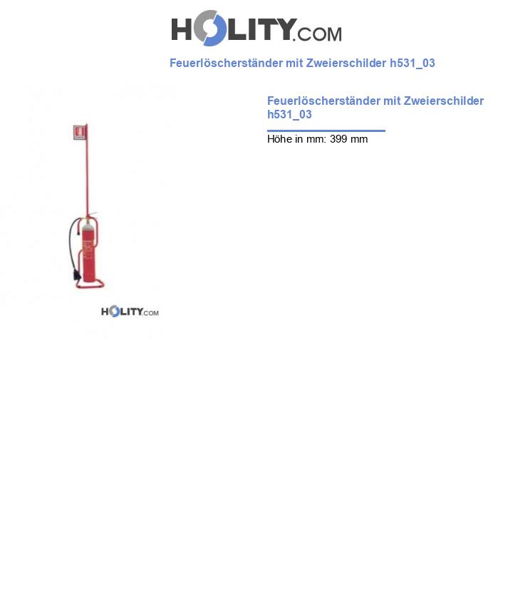 Feuerlöscherständer mit Zweierschilder h531_03