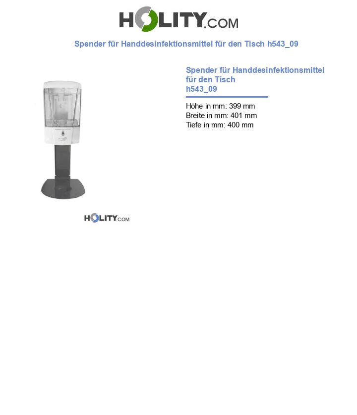 Spender für Handdesinfektionsmittel für den Tisch h543_09