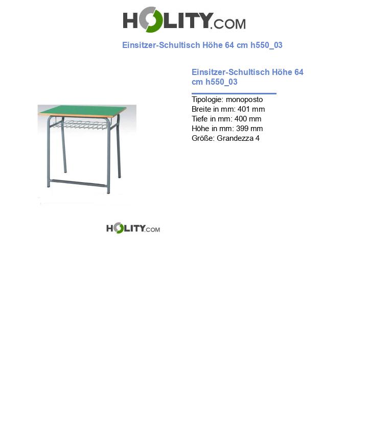 Einsitzer-Schultisch Höhe 64 cm h550_03